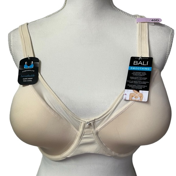 BALI women’s smoothing bra DF3439 3-D spacer cups size 40D NWT - Picture 2 of 8